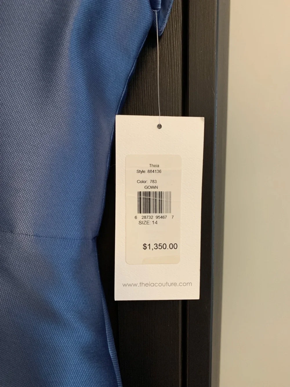 Theia Blue Sequinned Cocktail Dress - Picture 7 of 7